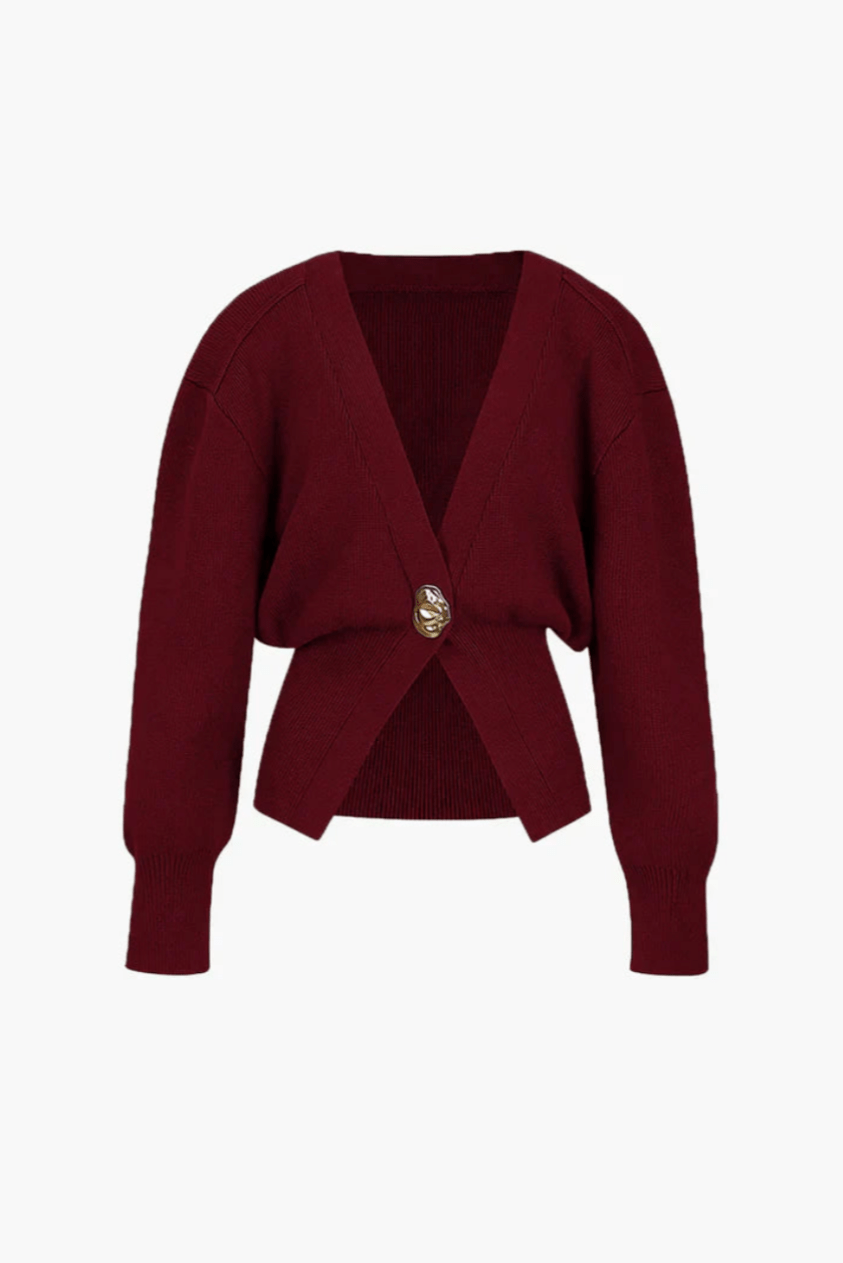 Levoire | Veste Tricot Femme Fermeture Boutons Rétro Rot