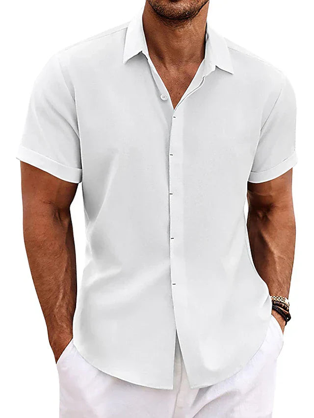 Levoire | Chemise En Lin Pour Hommes Chemise D'Été Légère Disponible En Plusieurs Couleurs Et Tailles Blanc