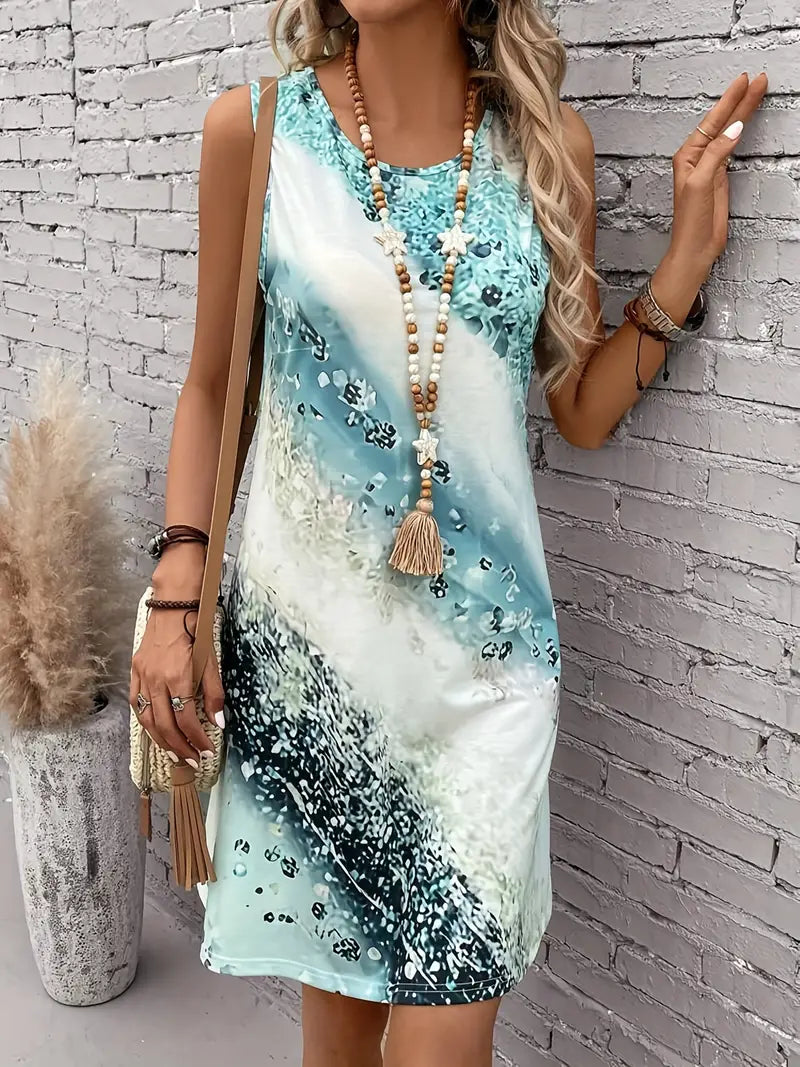 Levoire | Robe Avec Imprimé Abstrait Et Encolure Ronde