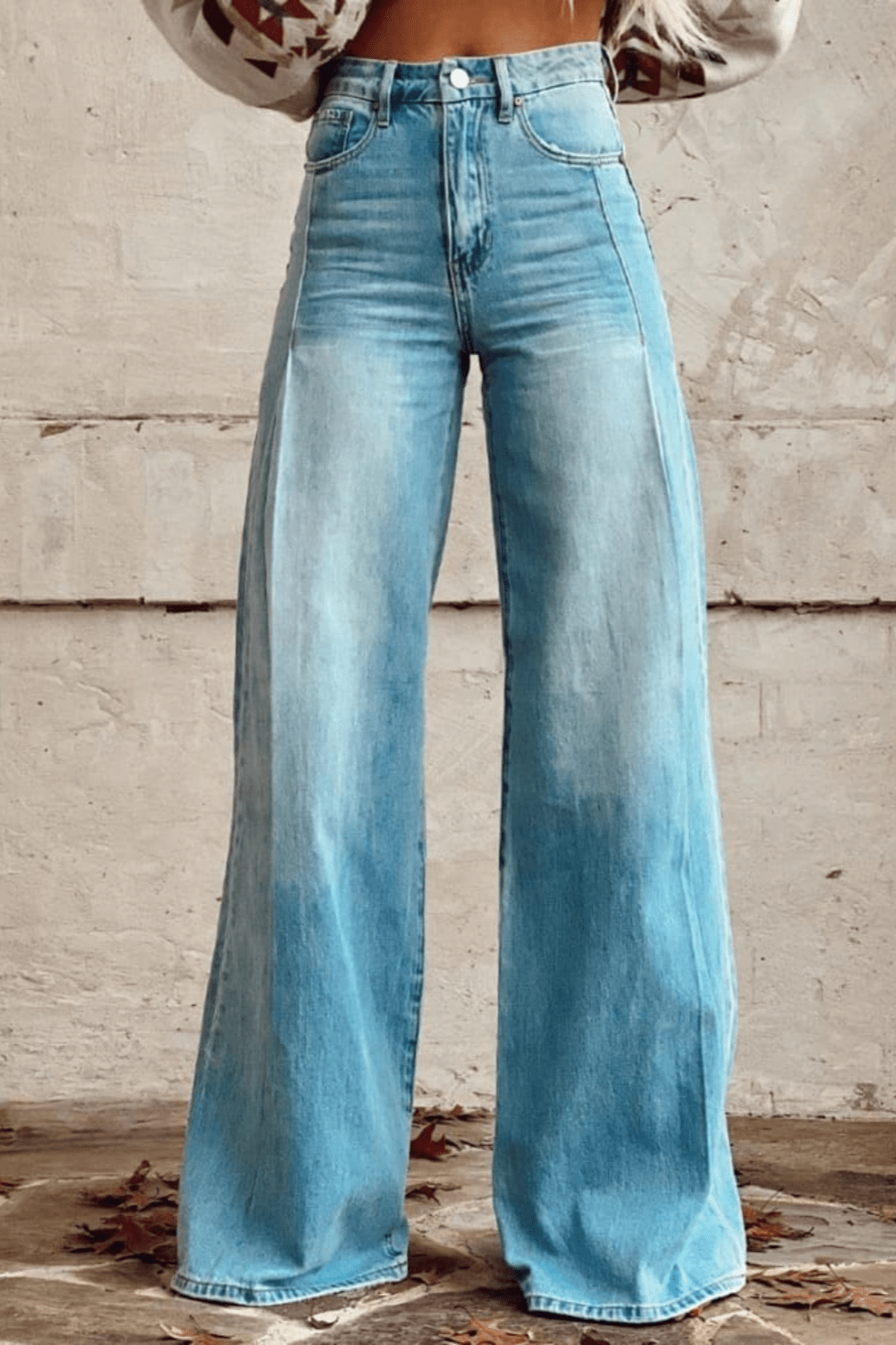 Levoire | Pantalon Boho Inspiré Vintage À Pattes Larges Bleu