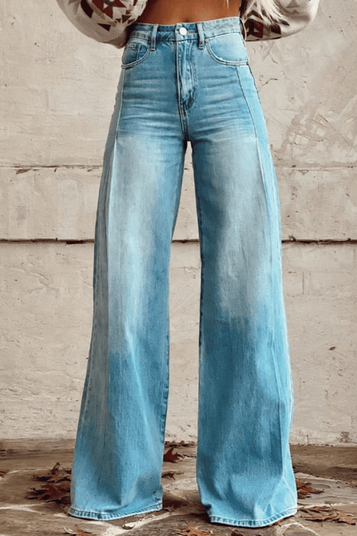 Levoire | Pantalon Boho Inspiré Vintage À Pattes Larges Bleu
