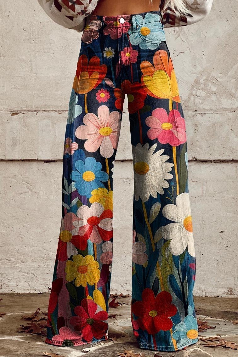 Levoire | Pantalon Boho Vintage À Jambes Larges Pour Un Confort Ultime