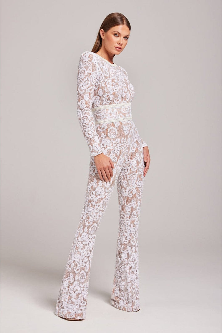 Levoire | Combinaison En Sequins Luxueuse Blanc