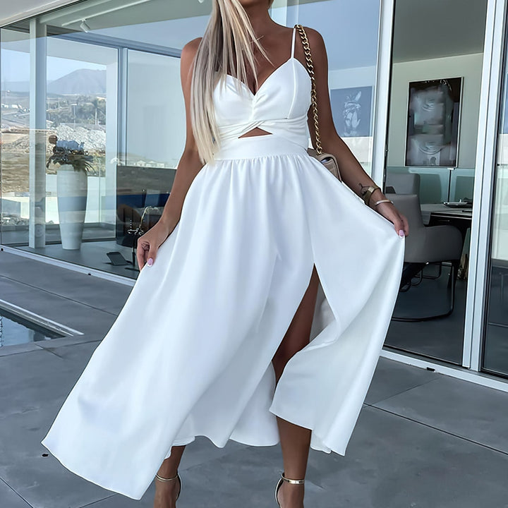 Levoire | Robe midi fendue Blanc