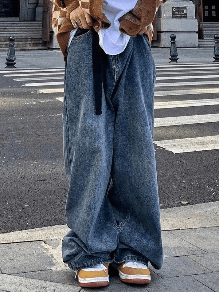 Levoire | Ceinture Bleue Jeans Boyfriend Délavés Bleu