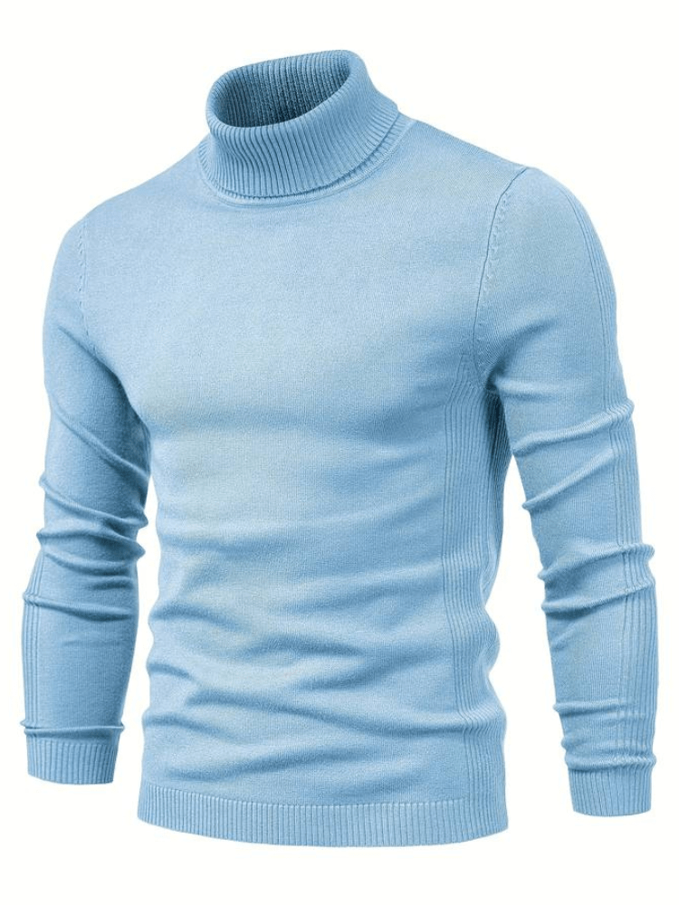 Levoire | Pull à col roulé élégant pour hommes Sweat-shirt Confortable & Stylé Pour Chaque Saison Bleu clair