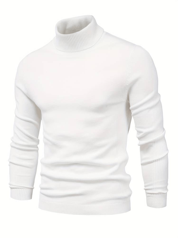 Levoire | Pull à col roulé élégant pour hommes Sweat-shirt Confortable & Stylé Pour Chaque Saison Blanc