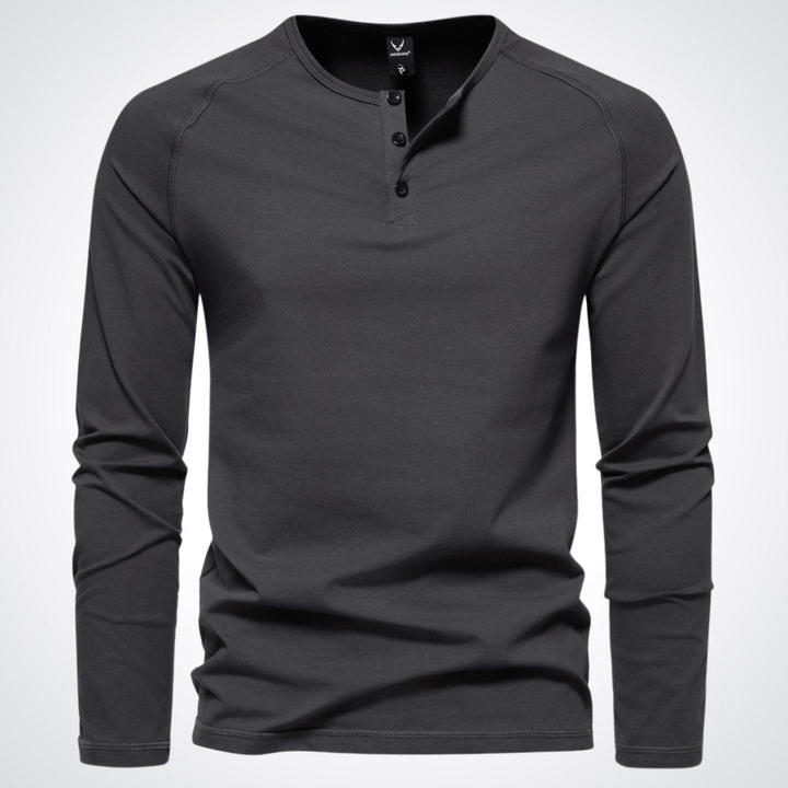 Levoire | Chemise Henley pour hommes élégante Confort Et Classe Gris foncé