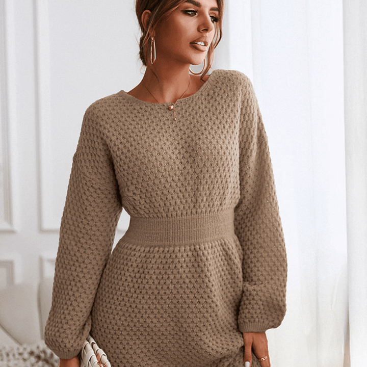Levoire | Robe en maille confortable pour femmes robe de sudation Braun