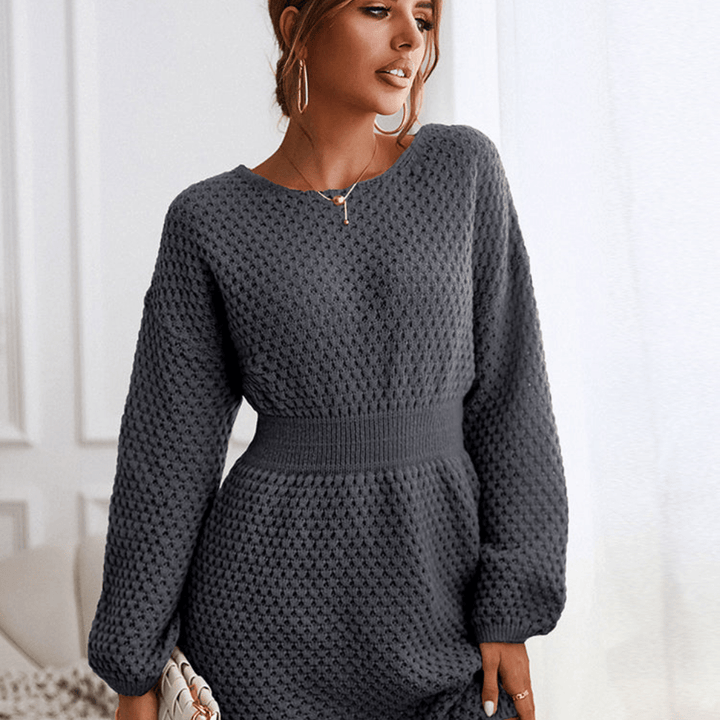 Levoire | Robe en maille confortable pour femmes robe de sudation Gris