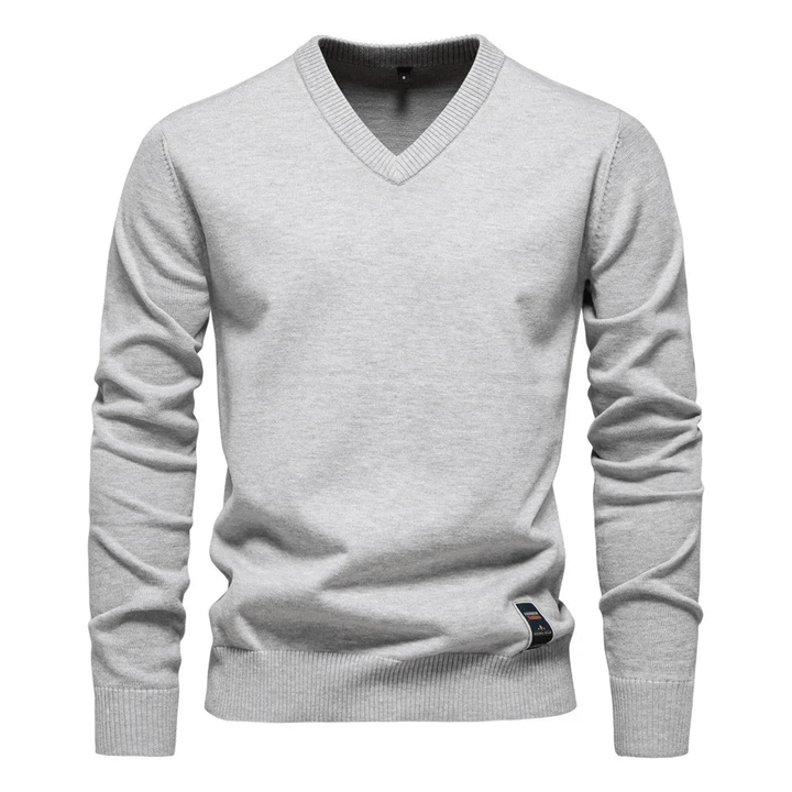 Levoire | Pulls à col en V pour hommes élégants et confortables Matériaux de haute qualité Gris clair