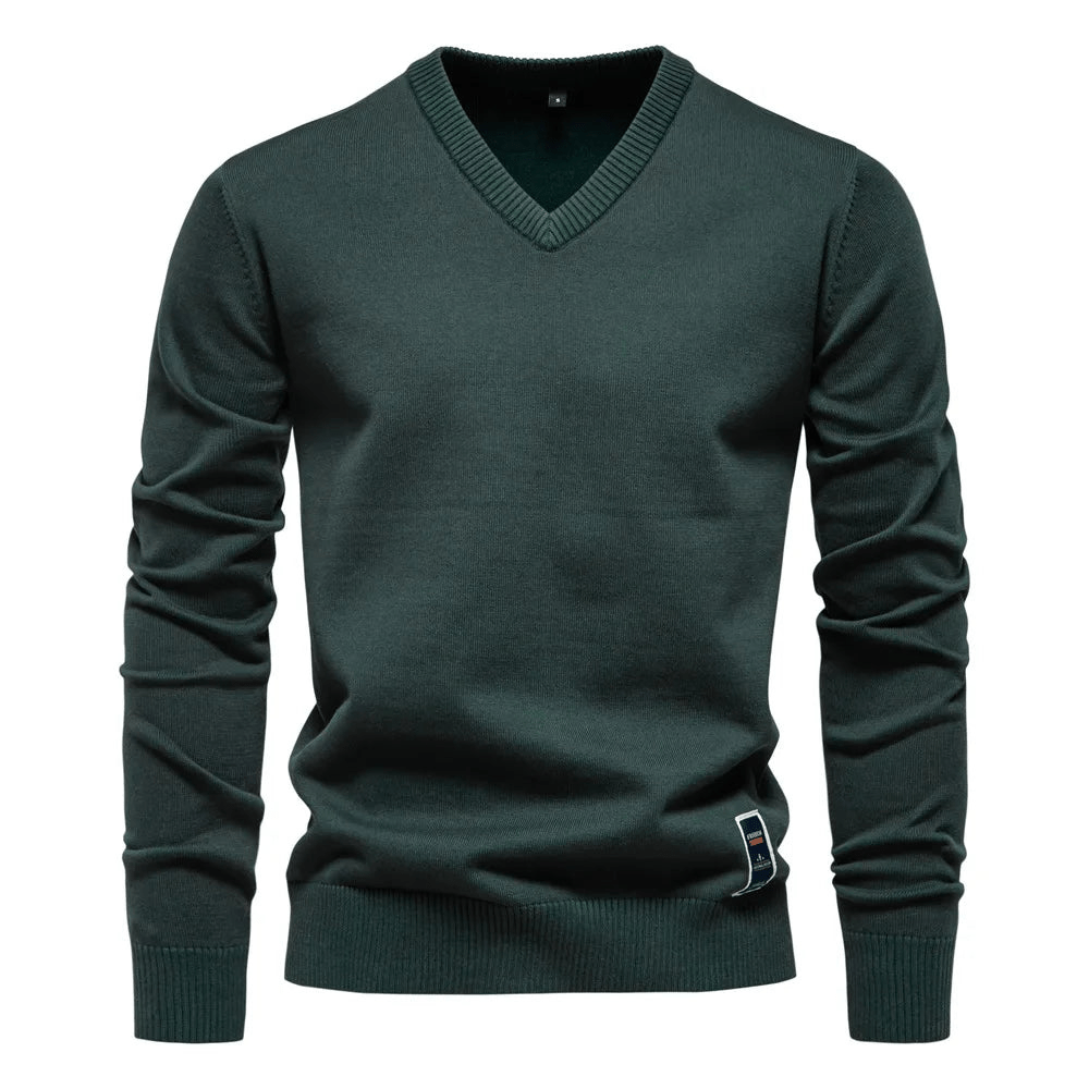Levoire | Pulls à col en V pour hommes élégants et confortables Matériaux de haute qualité Vert