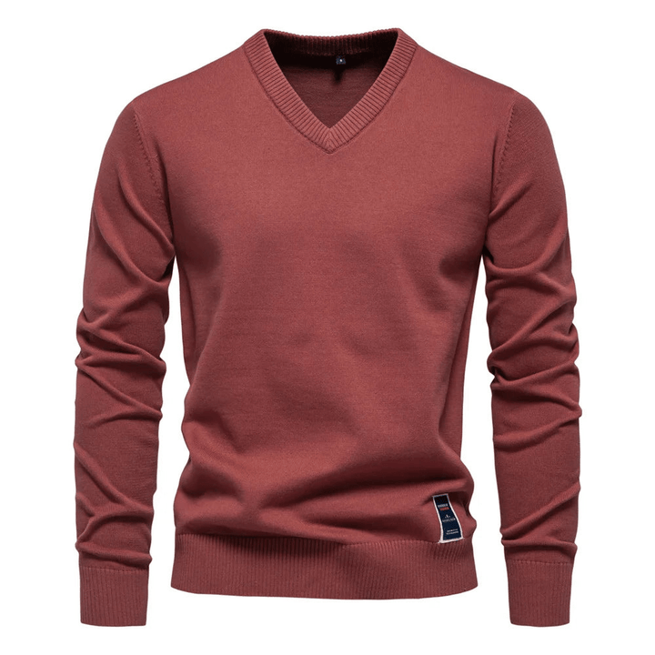 Levoire | Pulls à col en V pour hommes élégants et confortables Matériaux de haute qualité Rot