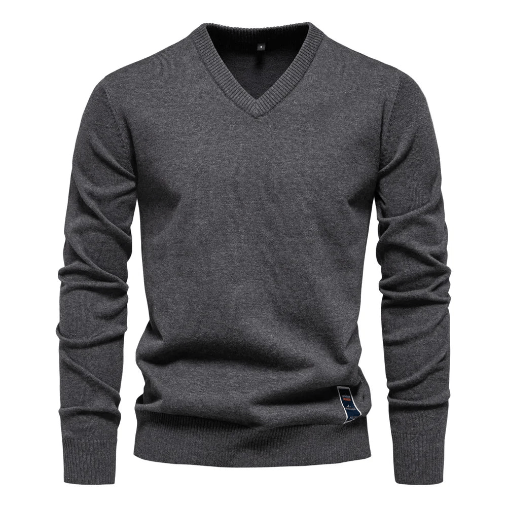 Levoire | Pulls à col en V pour hommes élégants et confortables Matériaux de haute qualité Gris foncé