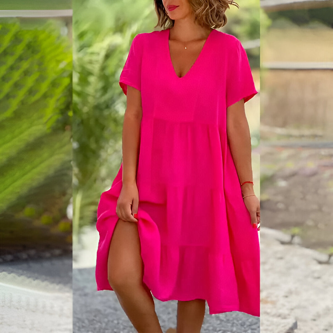 Levoire | Comfortchic Robe En Coton Pour Chaque Occasion Fuchsia