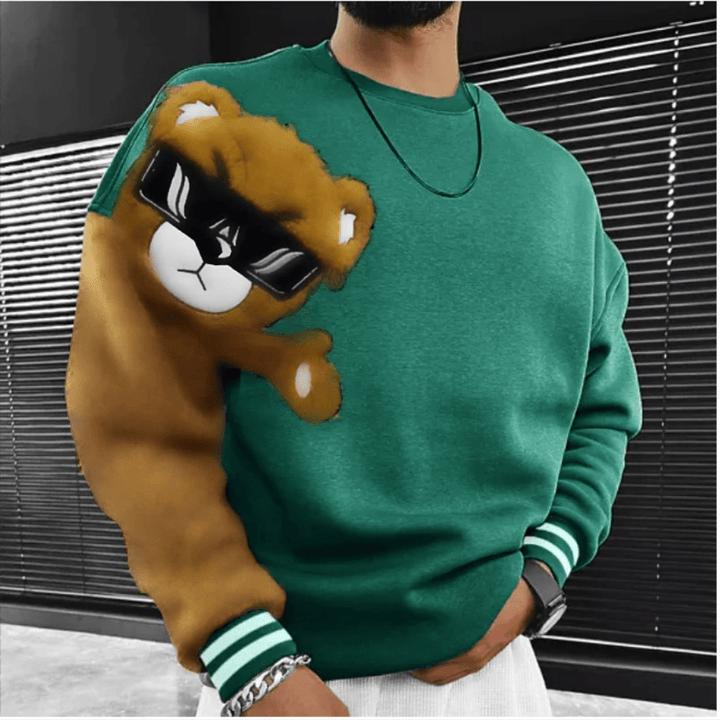 Levoire | Pull Ours Imprimé Homme Vert