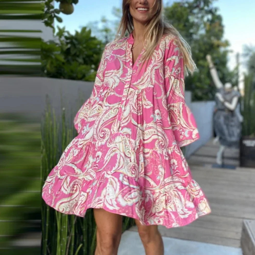 Levoire | Robe À Fleurs Kirkas Rosa
