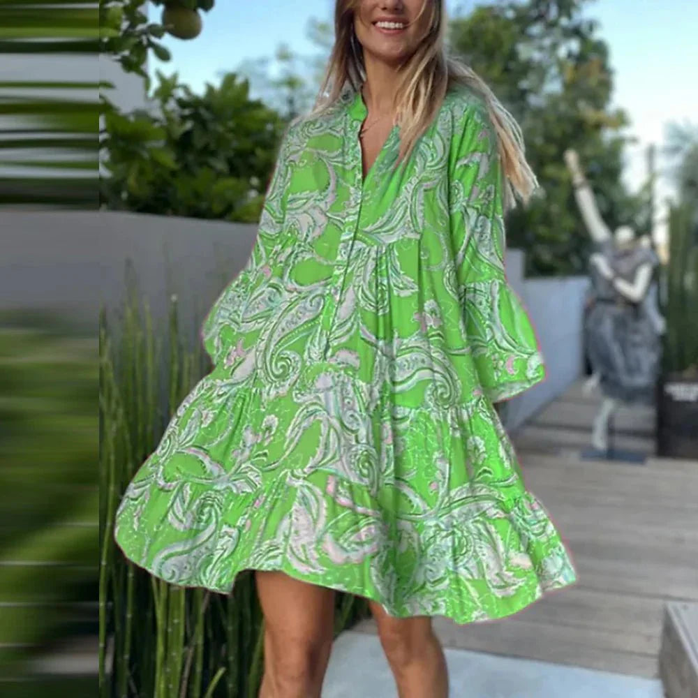 Levoire | Robe À Fleurs Kirkas Vert