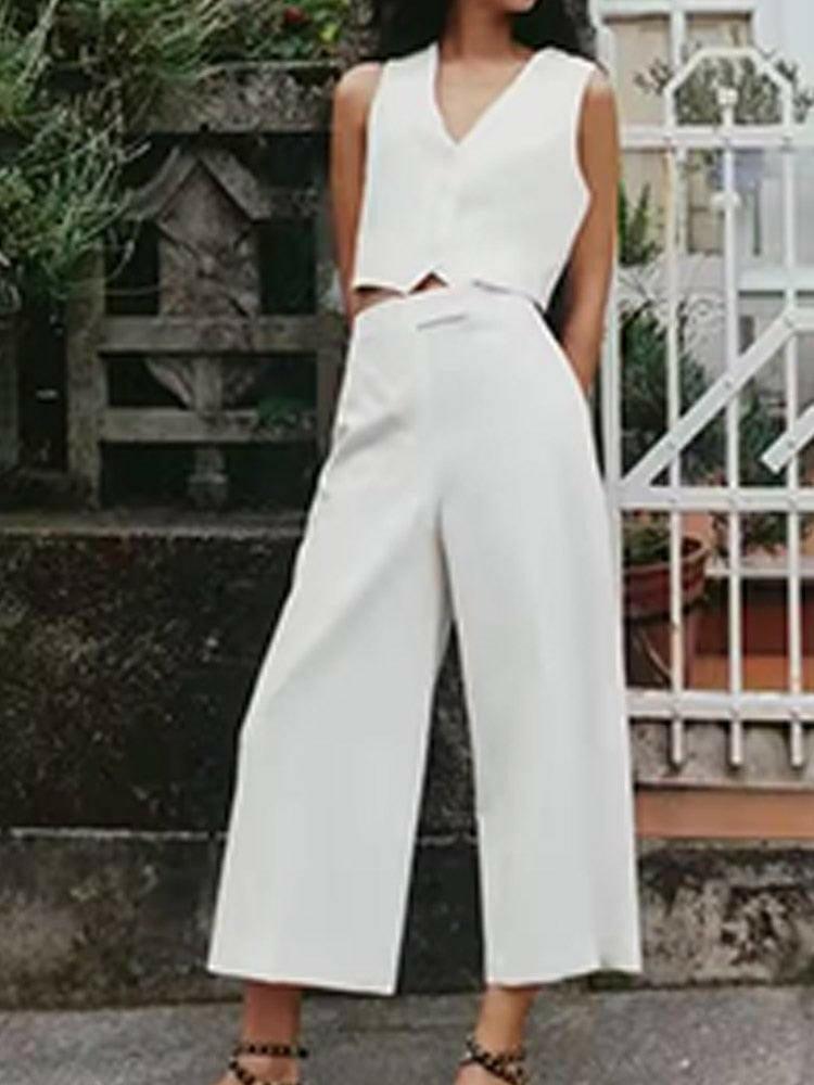 Levoire | Femmes Ensemble De Gilet 2 Pièces Et Pantalon Larges