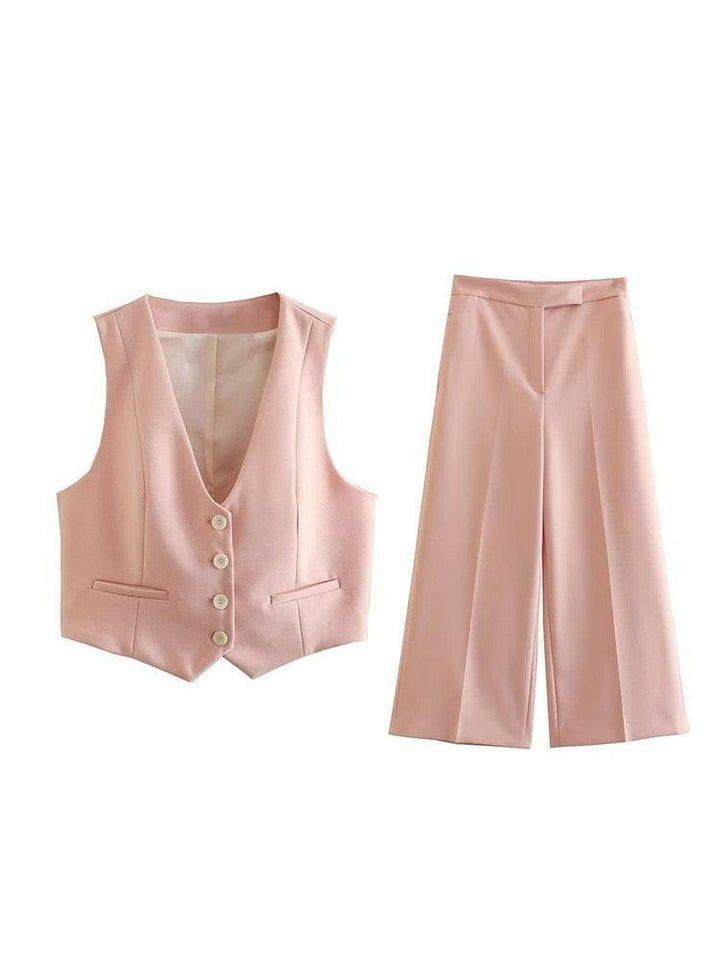 Levoire | Femmes Ensemble De Gilet 2 Pièces Et Pantalon Larges