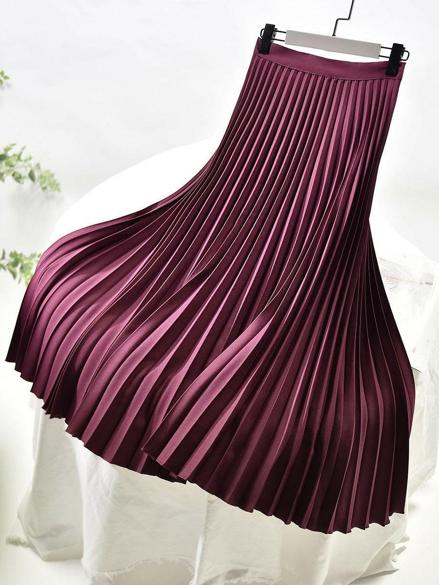 Levoire | Jupe Plissée Longue Femme Châtaignier