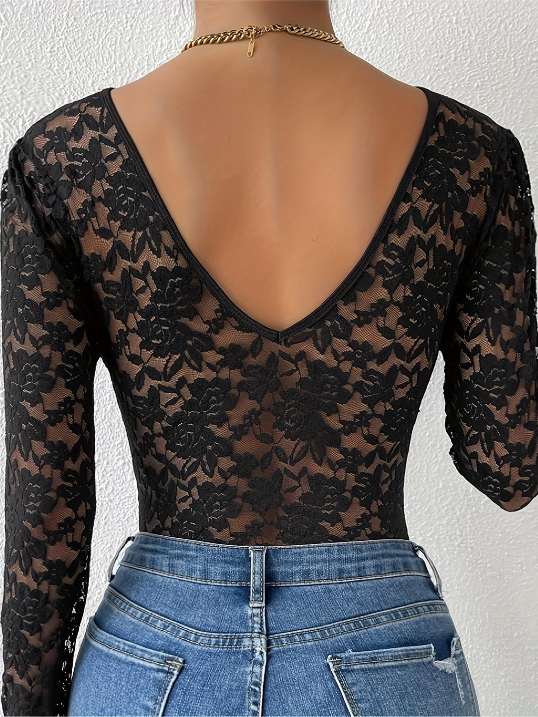 Levoire | Sexy Élégant Imprimé Bodysuit Avec Manches Longues Et Manches Longues