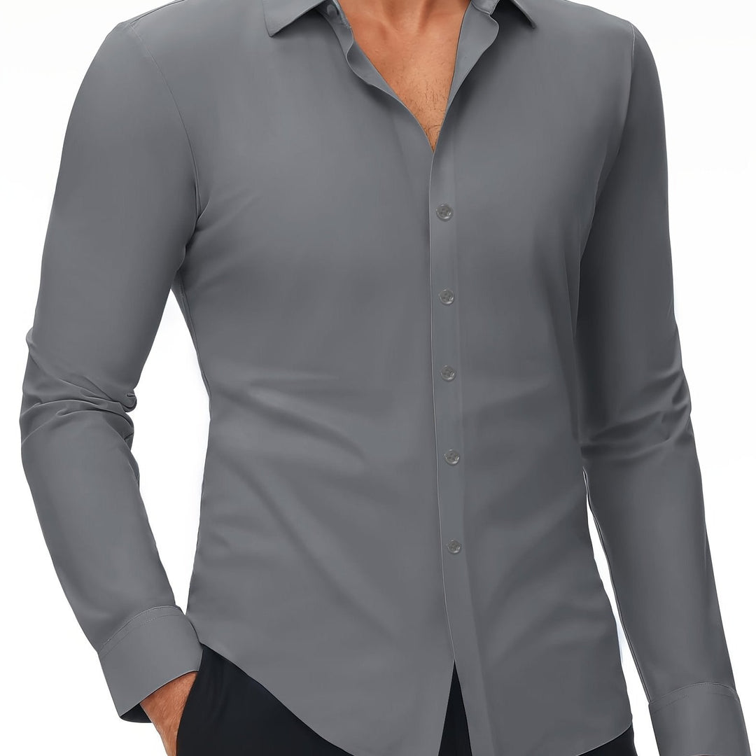 Levoire | Slim Fit Chemise En Coton Stretch gris