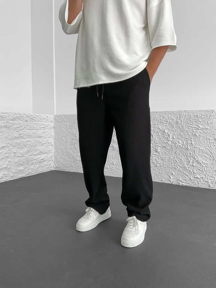 Levoire | Pantalon En Spandex Côtelé Noir