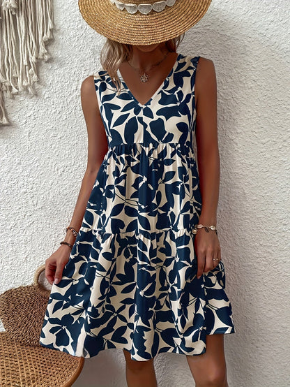 Levoire | Femme Robe débardeur à col en V - Bleu