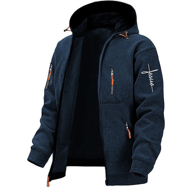 Levoire | Veste À Capuche Zippée À Manches Longues Pour Hommes Avec Poches Bleu marine