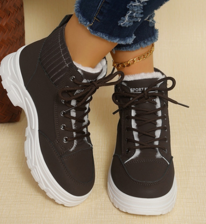 Levoire | Bottes À Plateforme Sportives À Lacets Pour Femmes Braun