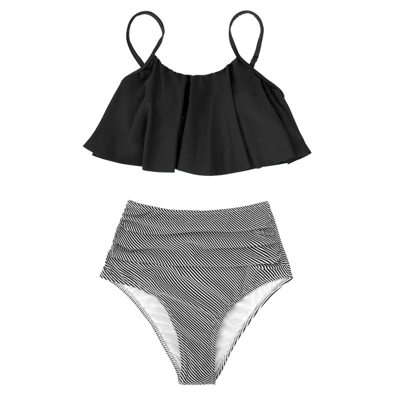 Levoire | Une Robe Colorée Avec Des Volants Noir