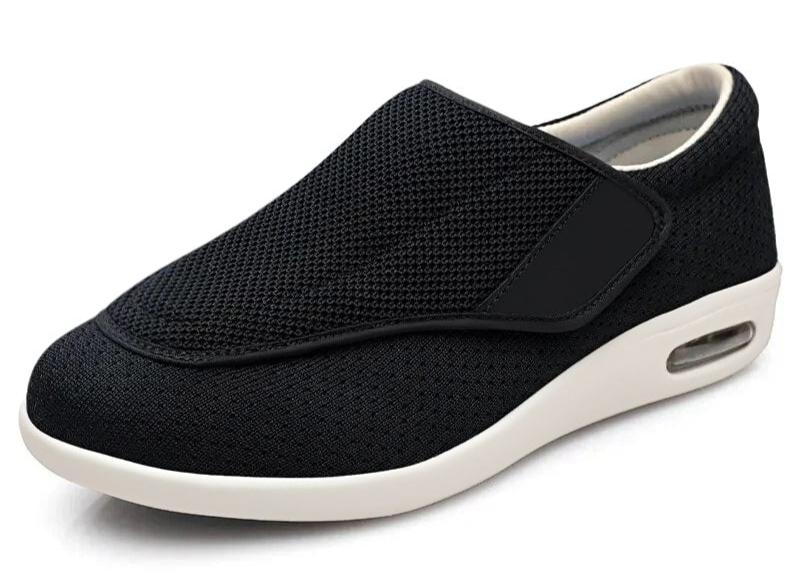 Levoire | Les Originaux Chaussures De Confort Larges Noir avec semelle blanche