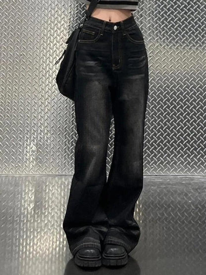 Levoire | Jean Boyfriend Sans Évasement Noir Délavé Noir