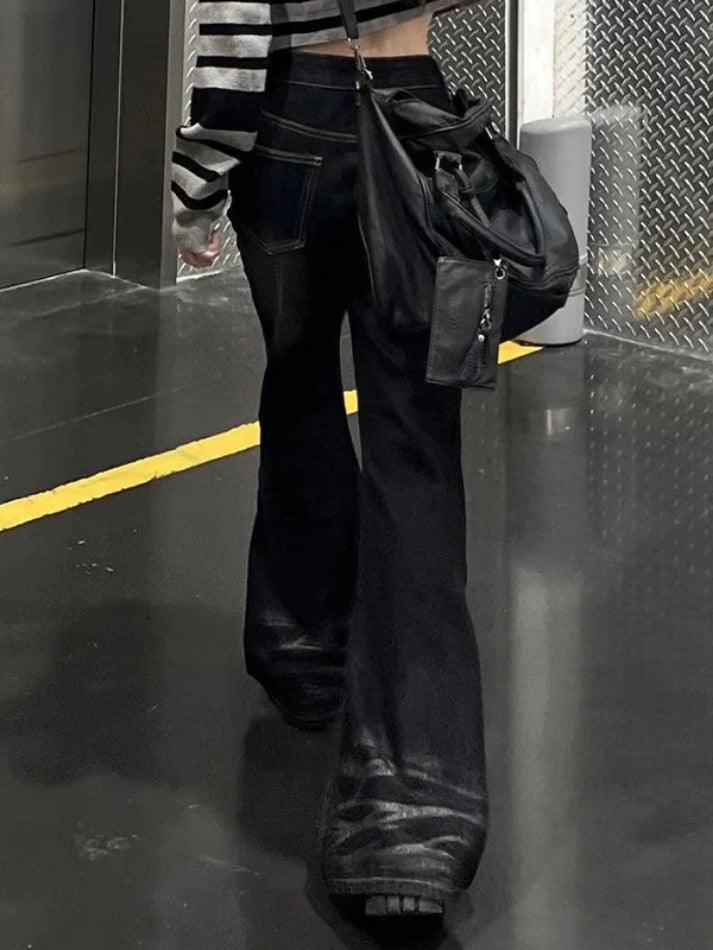 Levoire | Jean Boyfriend Sans Évasement Noir Délavé