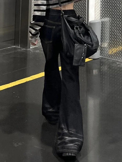 Levoire | Jean Boyfriend Sans Évasement Noir Délavé