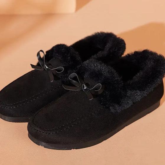 Levoire | Chaussures en cuir à semelle plate antidérapante chaude Noir