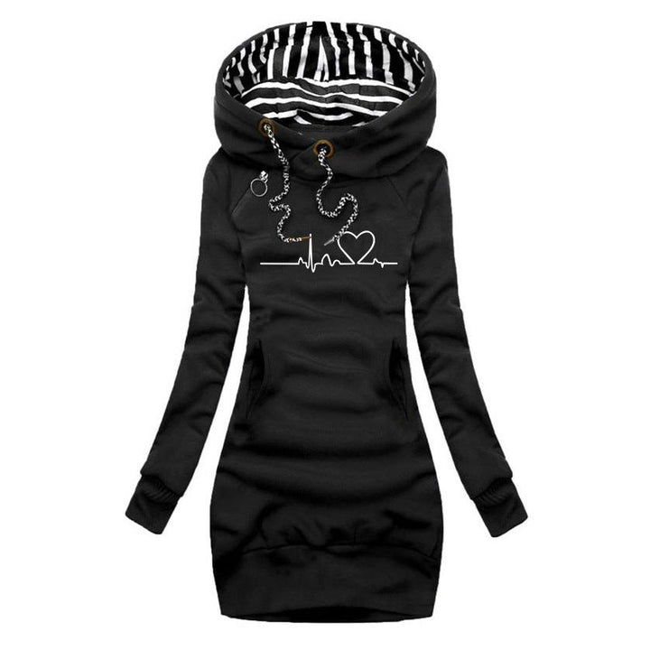 Levoire | Sweat à capuche imprimé élégant Noir (Il ne reste que 8 unités)