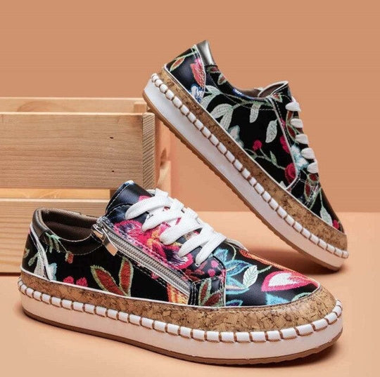 Levoire | Sneaker À Fleurs Tendance De La Saison Motif floral noir