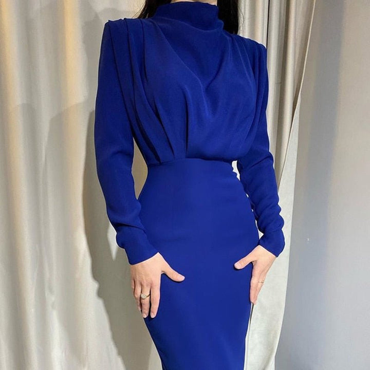 Levoire | Élégant Robe Midi Drapée Roi bleu