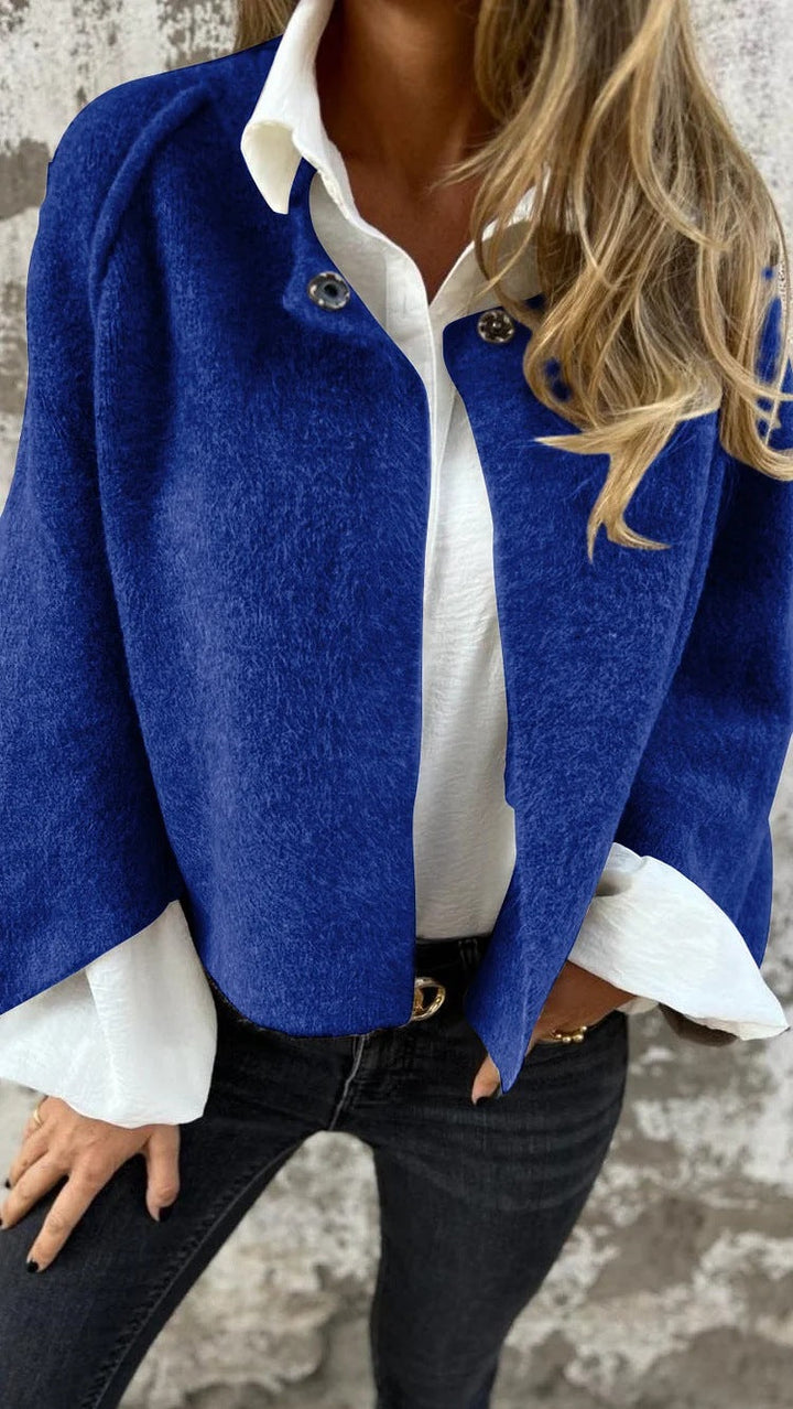 Levoire | Manteau En Laine À Manches Longues Avec Bouton Bleu