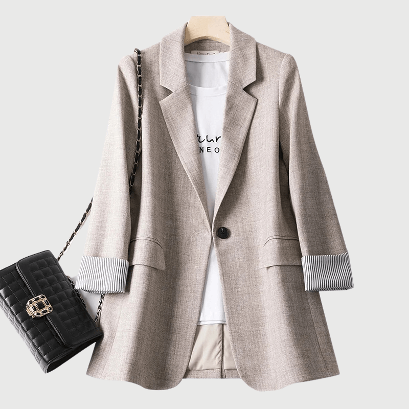 Levoire | Blazer Décontracté À Manches Longues Pour Femmes Beige