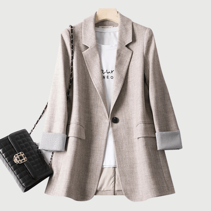 Levoire | Blazer Décontracté À Manches Longues Pour Femmes Beige