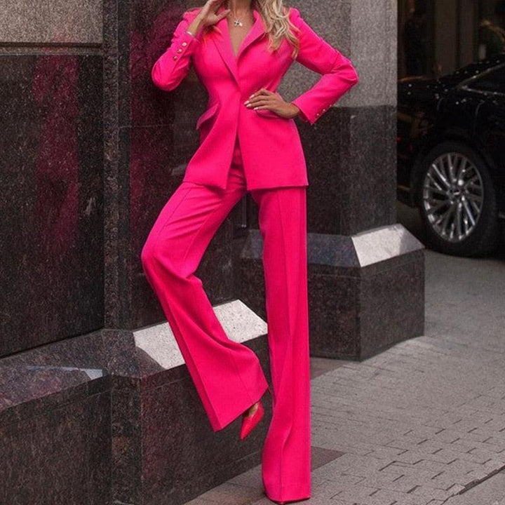 Levoire | Blazer Costume Pour Femmes Rosa Rouge