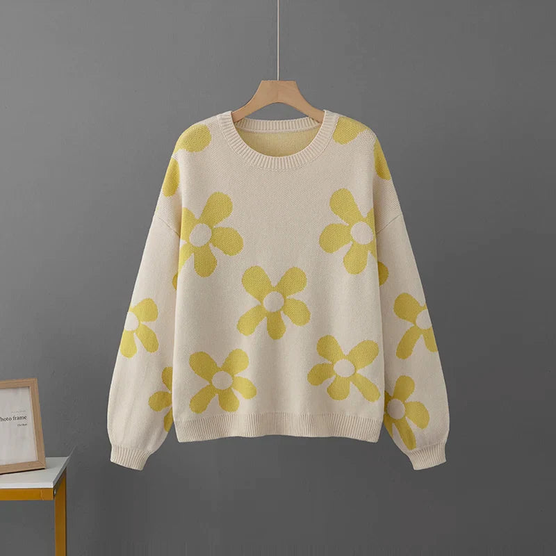 Levoire | Pull-Over À Motifs Floraux Jaune pastel