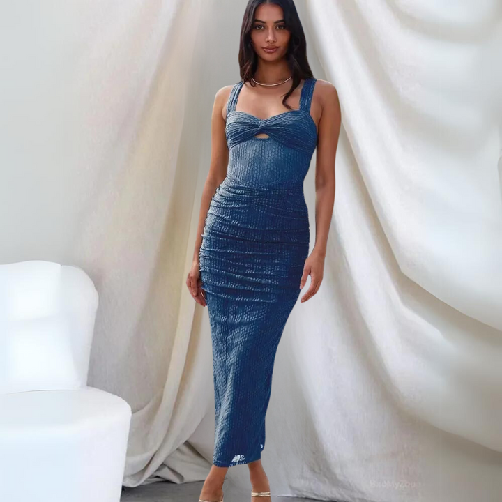 Levoire | Robe D'Été Moulante Bleu
