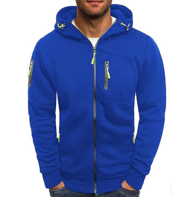 Levoire | Sweat A Capuche Zippe Decontracte Bleu