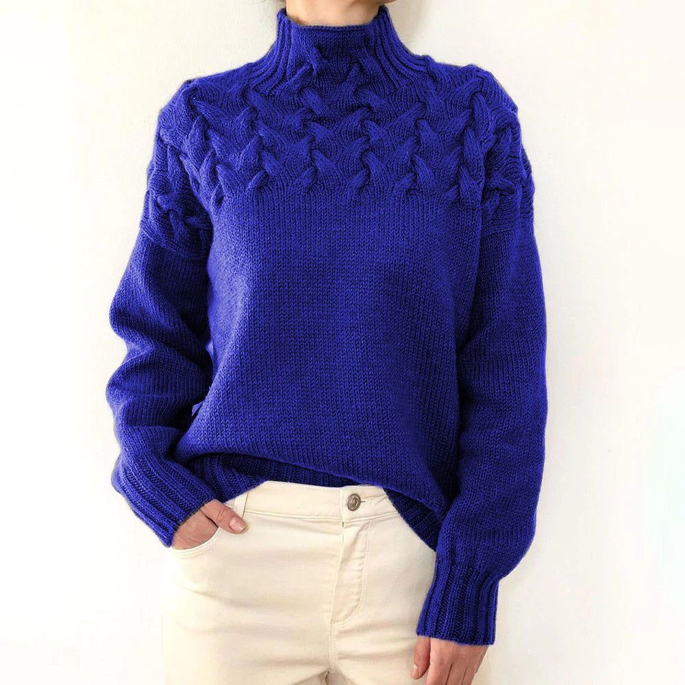 Levoire | Pull en maille à col montant Bleu