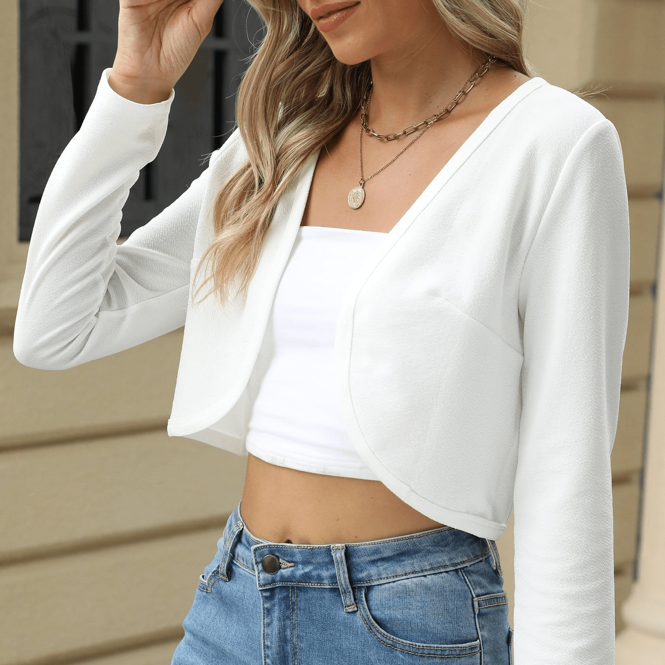 Levoire | Blazer Boléro Élégant Style Polyvalent Pour La Femme Moderne Top