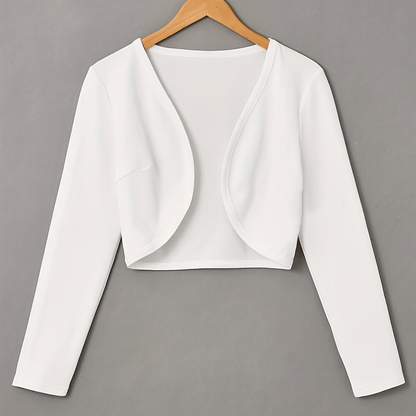 Levoire | Blazer Boléro Élégant Style Polyvalent Pour La Femme Moderne Top Blanc